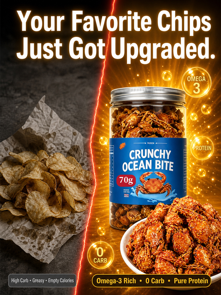 【Buy 1 Get 1 Free for a Limited Time!】Crispy and ready-to-eat spicy crab caught from deep sea，High in Protein, Low in Sodium，Suitable for everyone!