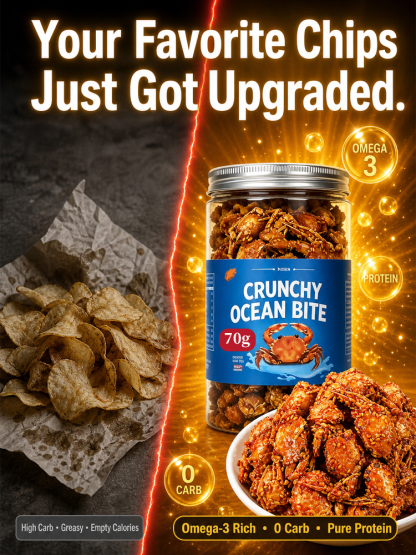 【Buy 1 Get 1 Free for a Limited Time!】Crispy and ready-to-eat spicy crab caught from deep sea，High in Protein, Low in Sodium，Suitable for everyone!