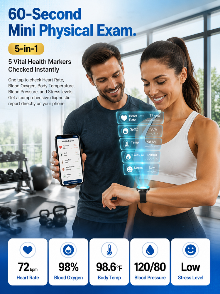 High-precision smart blood glucose monitoring watch【Continuous 24-hour monitoring of health indicators such as blood sugar, blood pressure, and blood oxygen!】