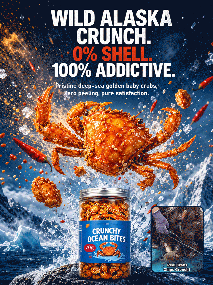 【Buy 1 Get 1 Free for a Limited Time!】Crispy and ready-to-eat spicy crab caught from deep sea，High in Protein, Low in Sodium，Suitable for everyone!