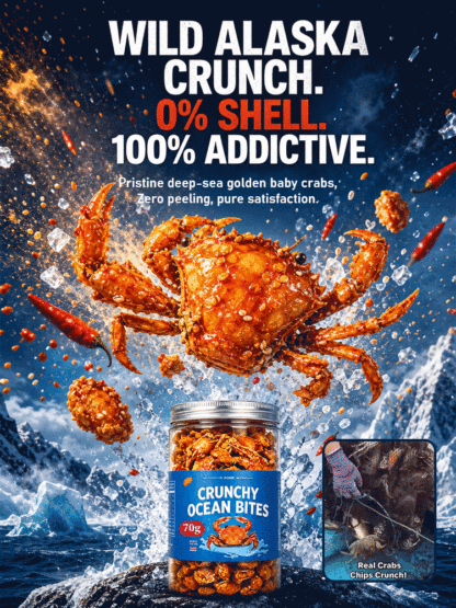 【Buy 1 Get 1 Free for a Limited Time!】Crispy and ready-to-eat spicy crab caught from deep sea，High in Protein, Low in Sodium，Suitable for everyone!