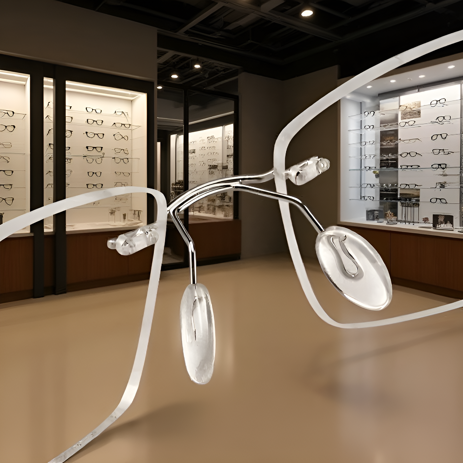 Flexible titanium temple arms on reading glasses