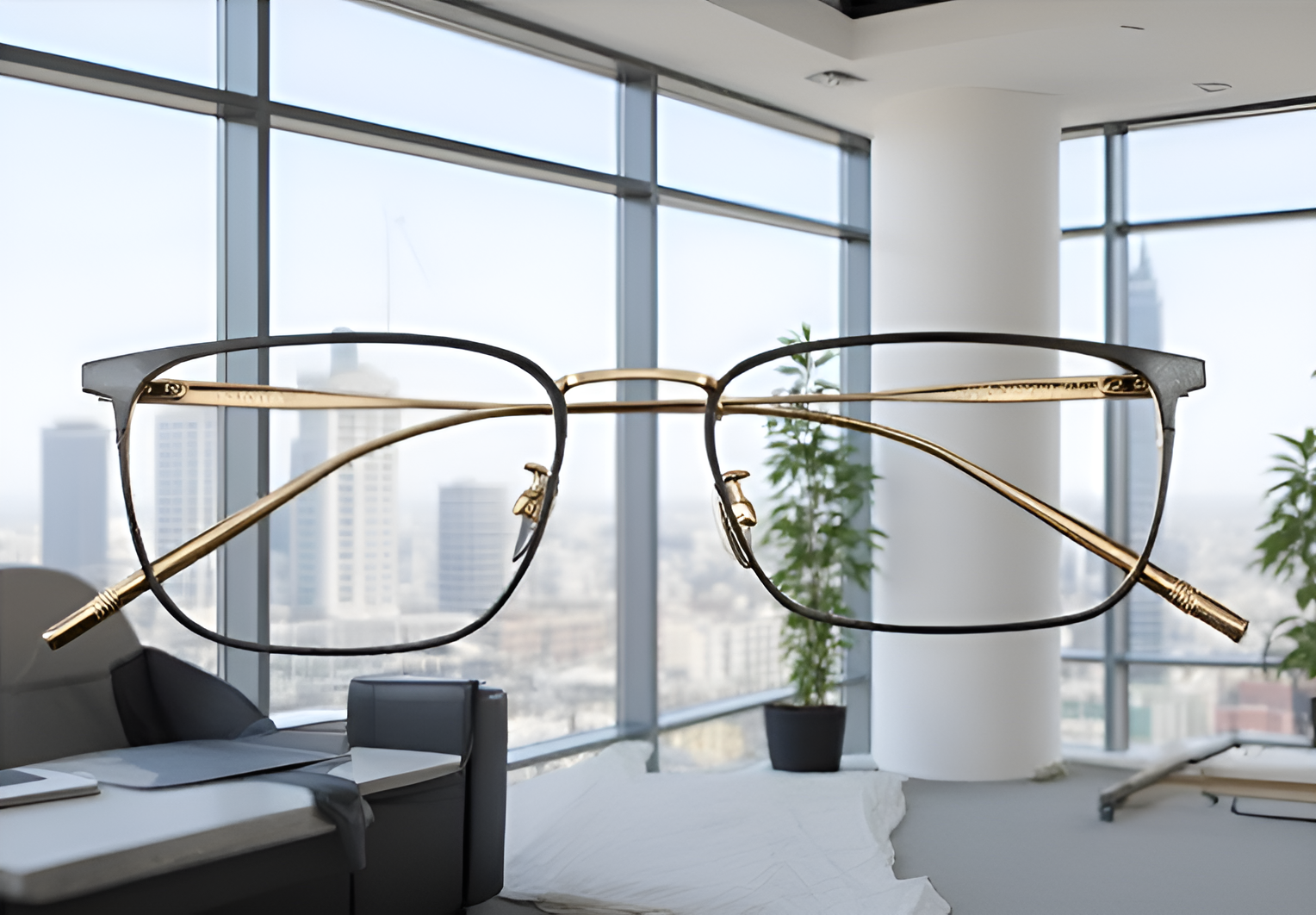 Lightweight titanium eyeglasses designed for comfortable reading