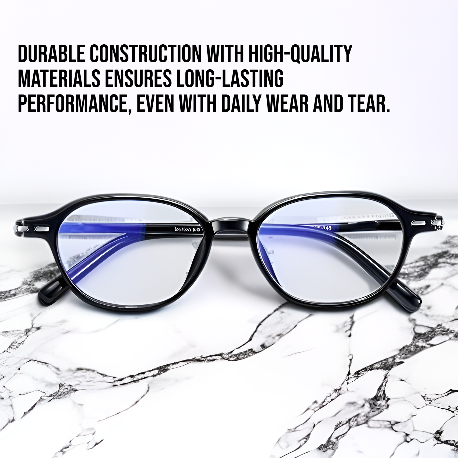 Ultra light elliptical frame anti blue light reading glasses front view