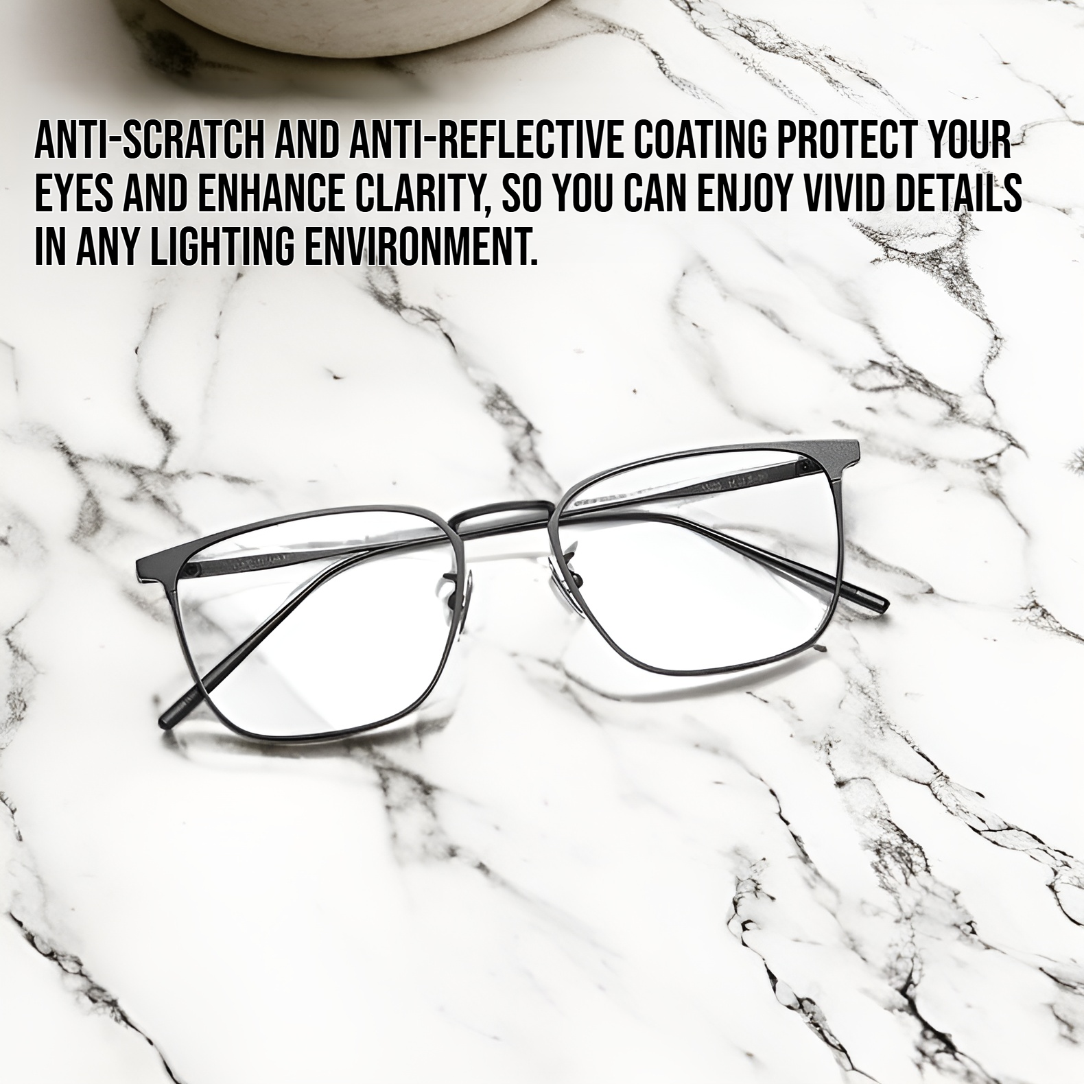 Ultra lightweight titanium frame reading glasses with high-definition lenses