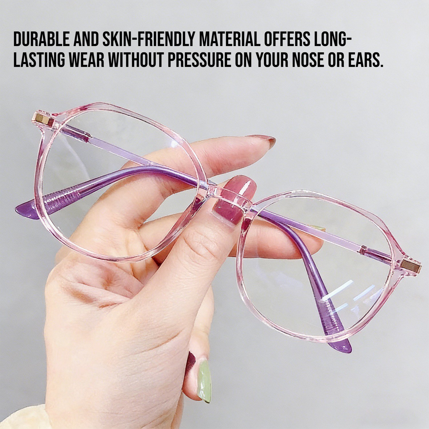 Anti blue light glasses with transparent border for myopia