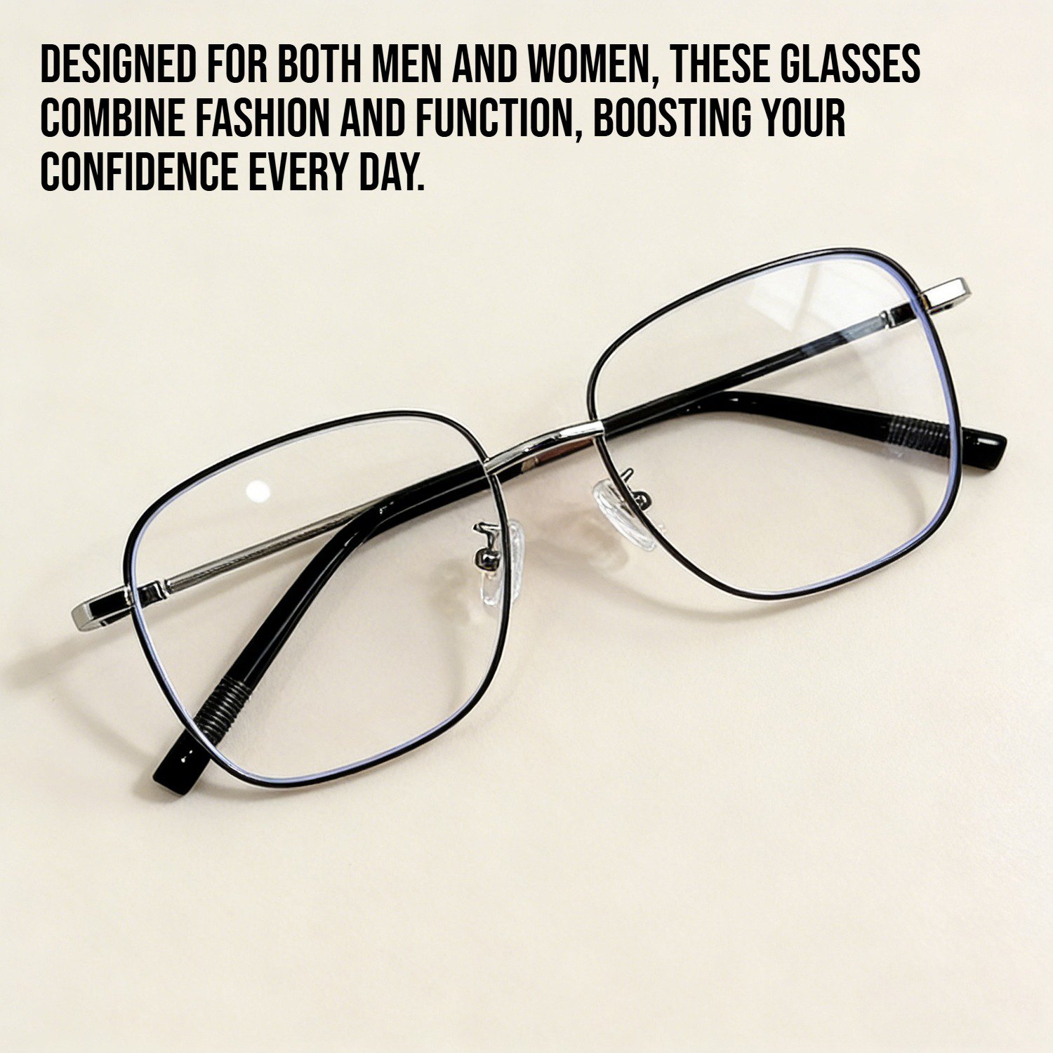 Side profile of oversized myopia glasses with slimming effect