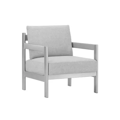 Fauteuil en aluminium avec revêtement en tissu gris 70 x 70 x 80 cm-Mobinni