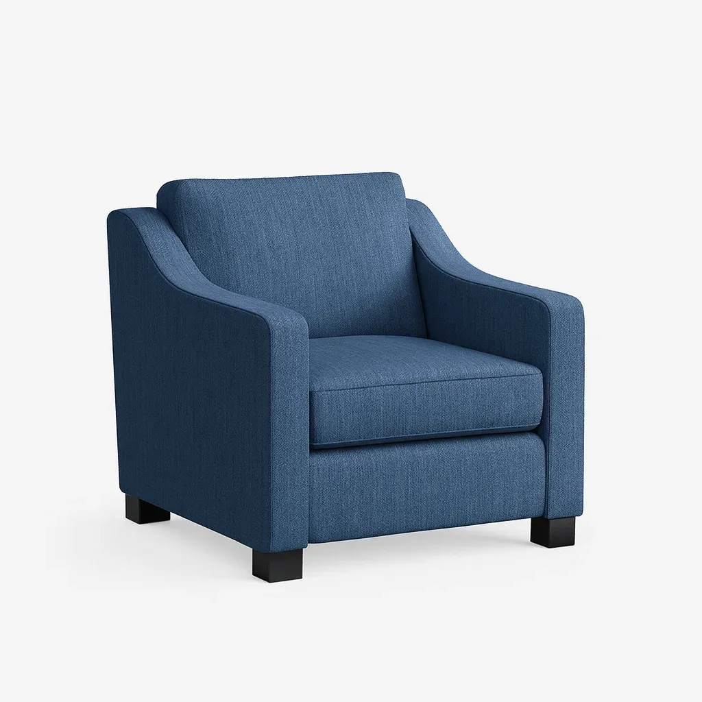 Fauteuil en tissu bleu 75 x 85 x 80 cm-Mobinni