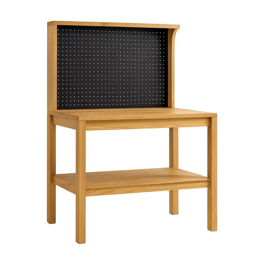 Établi en bois avec panneau perforé-Mobinni