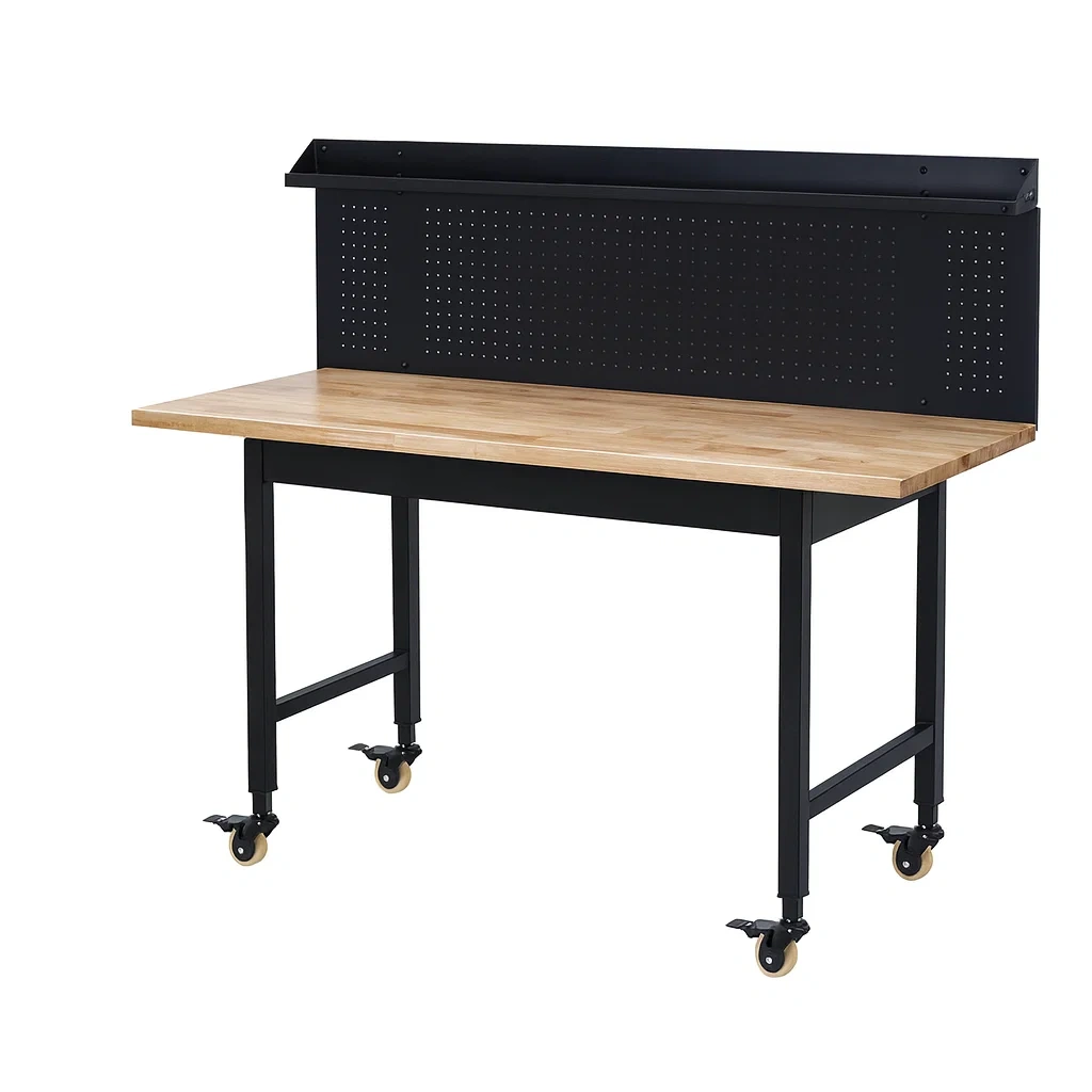 Établi avec roulettes et panneau perforé-Mobinni