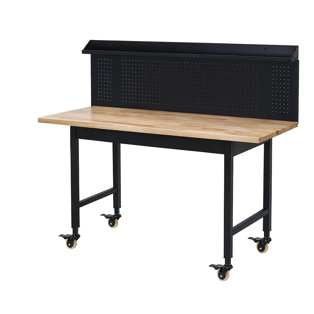 Établi avec roulettes et panneau perforé-Mobinni