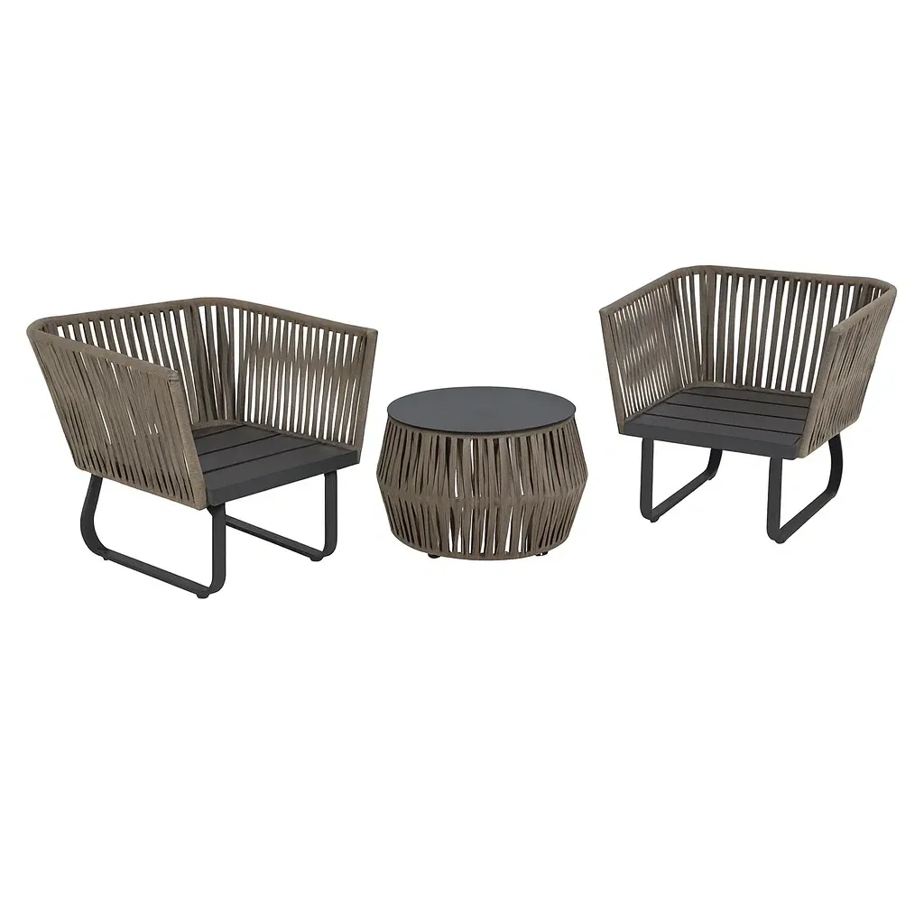 Ensemble de détente en aluminium et corde avec fauteuils et table-Mobinni