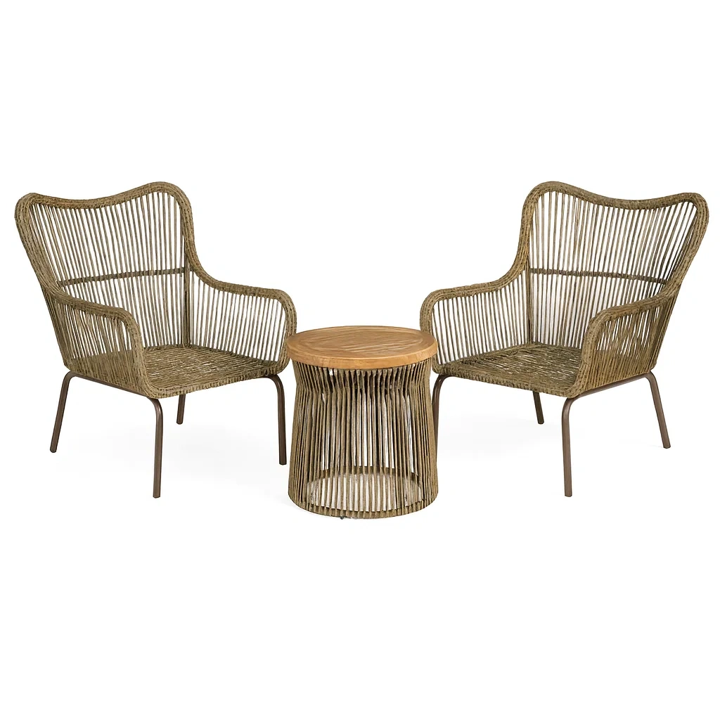 Ensemble de détente en métal et corde avec table en bois-Mobinni