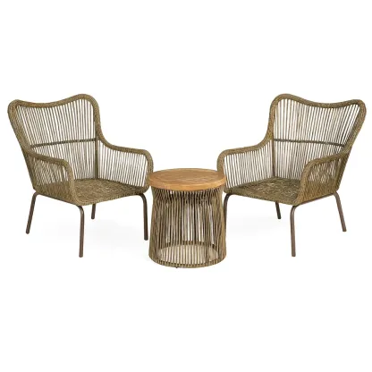 Ensemble de détente en métal et corde avec table en bois-Mobinni