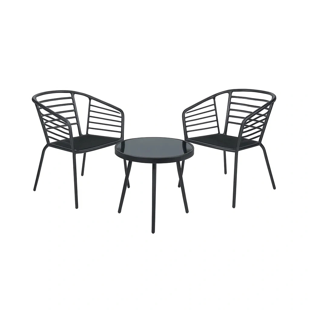 Ensemble de détente en métal et verre noir-Mobinni