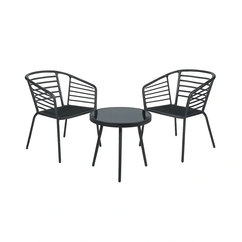 Ensemble de détente en métal et verre noir-Mobinni