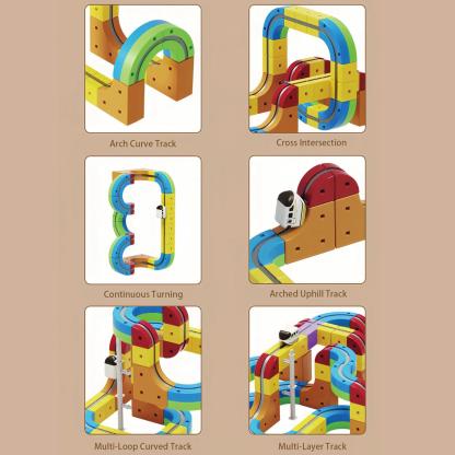 68 PCS Magnetic Track Car Set!Rich Accessories for Free DIY&Imaginative Play-Multiple Fun Modes,Safe Non-Toxic Materials,Easy Assembly/Disassembly.electric train set train tracks electric train set for kids electric train toys train set for kids ages 4-8