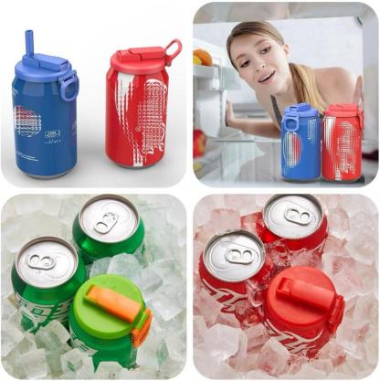 4-Pack Reusable Silicone Soda Can Lids with Straws, Fits Standard Cans, Perfect for Coke, Beer, Juice, and Energy Drinks, Ideal for Kids’ Daily Use, Beverage Gadget, Eco-Friendly Drinkware