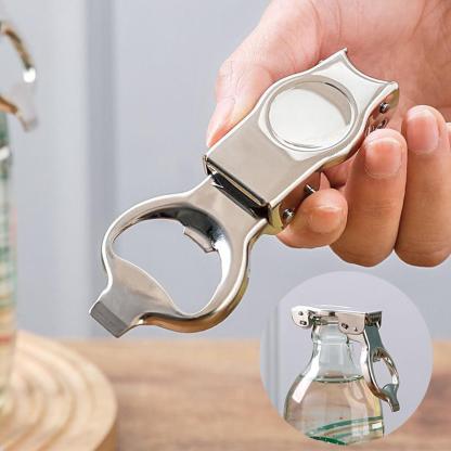 2-in-1 Bottle Opener & Sealer (for Glass Beer Bottles), Soda Bottle Opener & Sealer, Stainless Steel Beer Bottle Opener