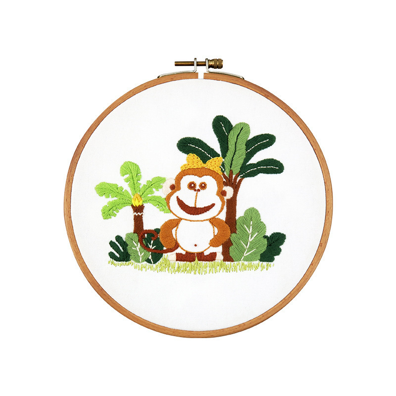 DIY Embroidery Kit — Cartoon Animal Designs, Multiple Styles Available.Includes Wooden Frame and Complete Set of Tools, Perfect Valentine’s Day Gift, Plus Free Embroidery Tutorials