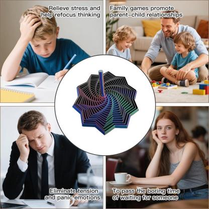 3D Printed Expanded Sensory Fidget Toy, Stress-Relief Spinning Spiral with Handle, Fingertip Toy Providing Highly Satisfying Visual and Auditory Experience