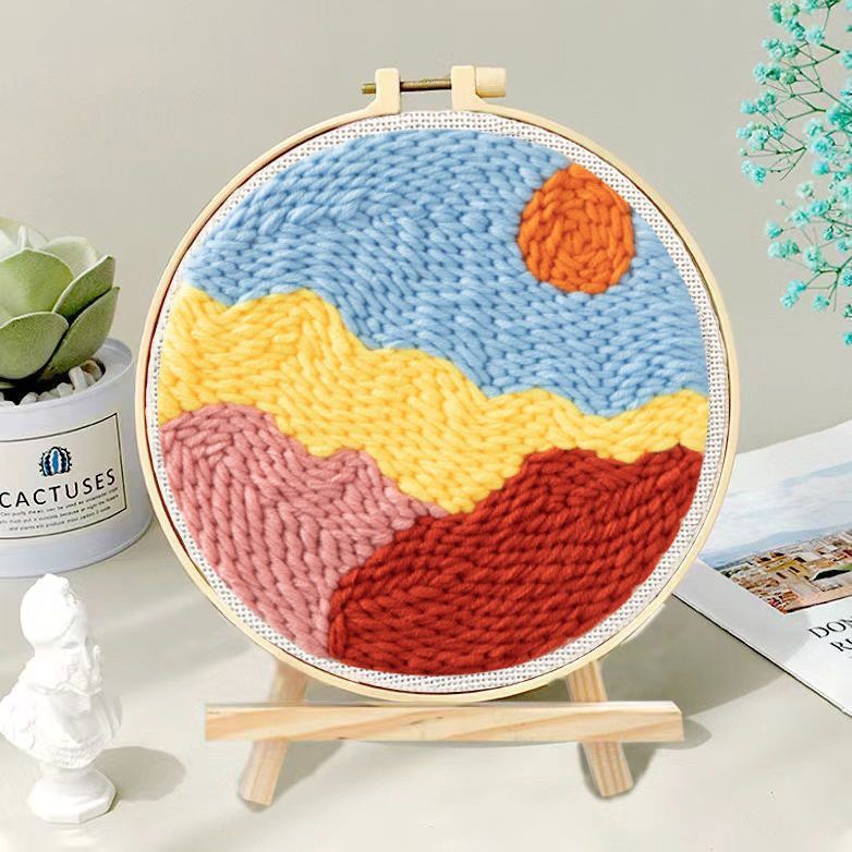 【Free Tool Kit Included】Home-Style DIY Embroidery Cross-Stitch Kit — Includes Cotton Fabric, Pattern Chart, Needles, Threads, and More.Comes with Free Embroidery Tutorials and Features Designs Perfect for Home Décor