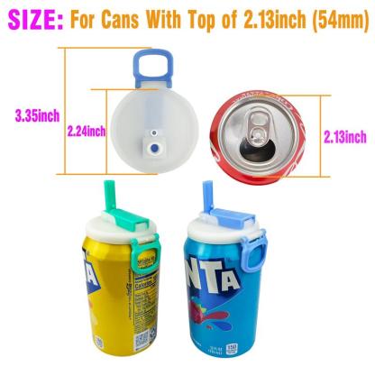 4-Pack Reusable Silicone Soda Can Lids with Straws, Fits Standard Cans, Perfect for Coke, Beer, Juice, and Energy Drinks, Ideal for Kids’ Daily Use, Beverage Gadget, Eco-Friendly Drinkware