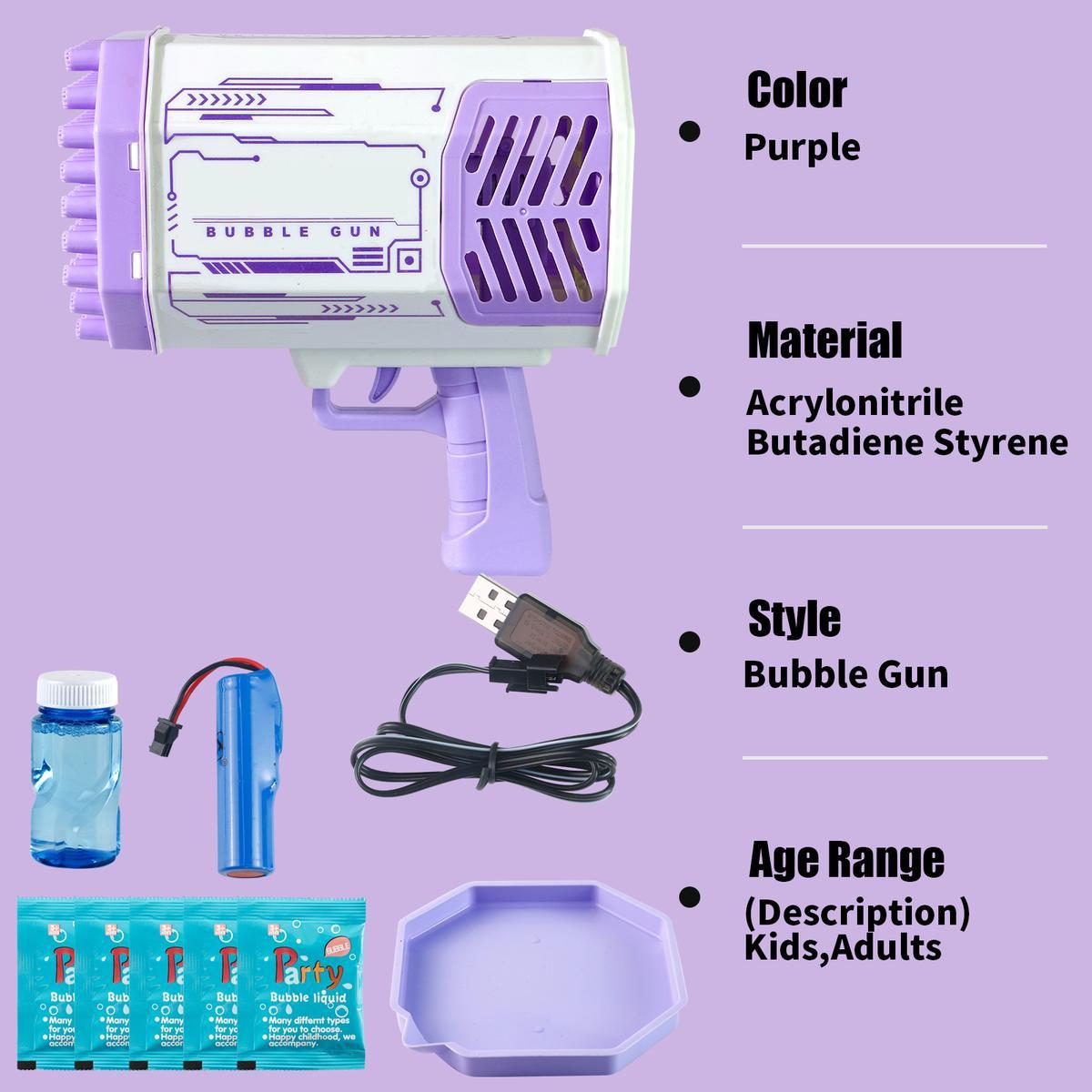 Bubble Machine Bubble Blaster Toys for Kids Bubble Maker with 69 Holes and Colorful Lights