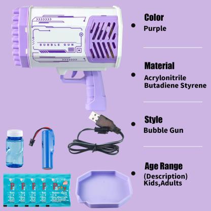 Bubble Machine Bubble Blaster Toys for Kids Bubble Maker with 69 Holes and Colorful Lights