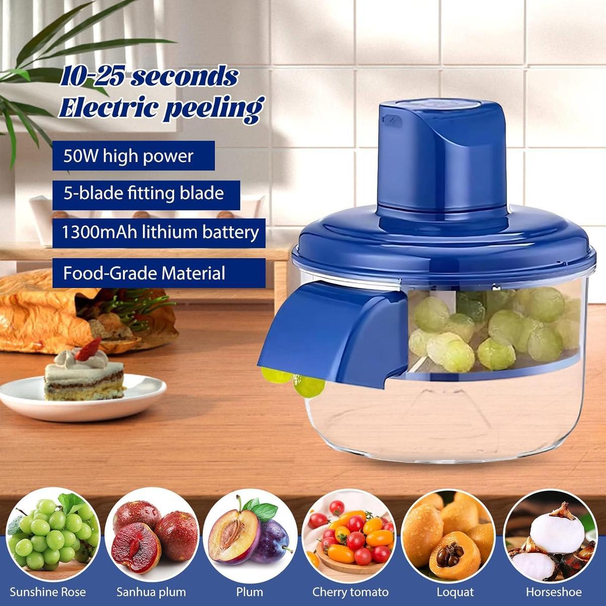 Latest Automatic Electric Fruit Peeler| Peeling Tool for Small Fruits, Garlic, Cherries, and Tomatoes