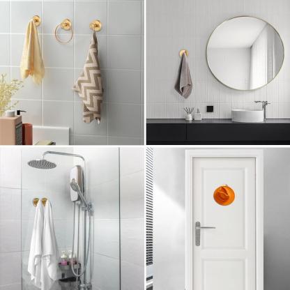 2-Pack Suction Cup Hooks, suitable for shower rooms, bathrooms, kitchens, glass doors, mirrors, tiles, and other surfaces.