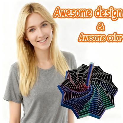 3D Printed Expanded Sensory Fidget Toy, Stress-Relief Spinning Spiral with Handle, Fingertip Toy Providing Highly Satisfying Visual and Auditory Experience
