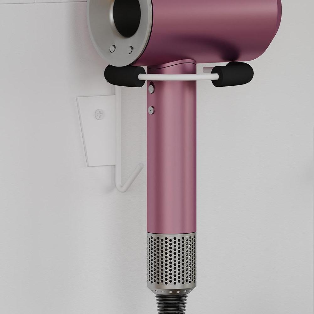 Stainless Steel Hair Dryer Holder Vanity Desk Accessory 2.9 in Side Length 3.15 in Circle Diameter Bathroom Counter Organizer