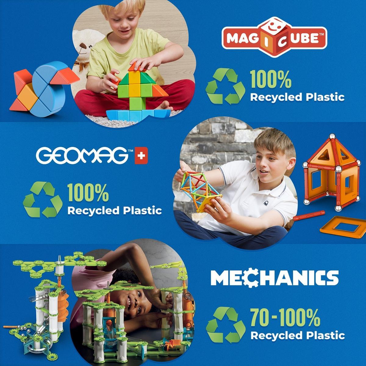 Geomag MagiCube 30-pc Magnetic Blocks Set for Toddlers & Kids Ages 1-5| Swiss-Made STEM Educational Toy Made from 100% Recycled Plastic| Creative Early Learning Play