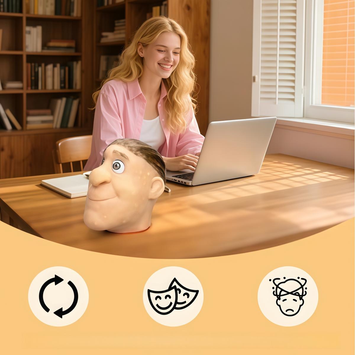 Pimple Popping Simulator Giant Head Refillable Squeeze Toy for Stress Relief Realistic Press Simulation with Reusable Design & Specialized Tools