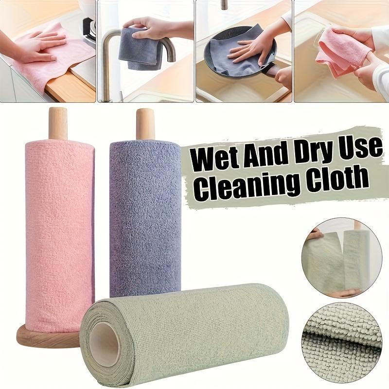 30 Pcs/Roll Reusable Microfiber Cleaning Cloths Super Absorbent, Suitable for Kitchen & Home Use gray