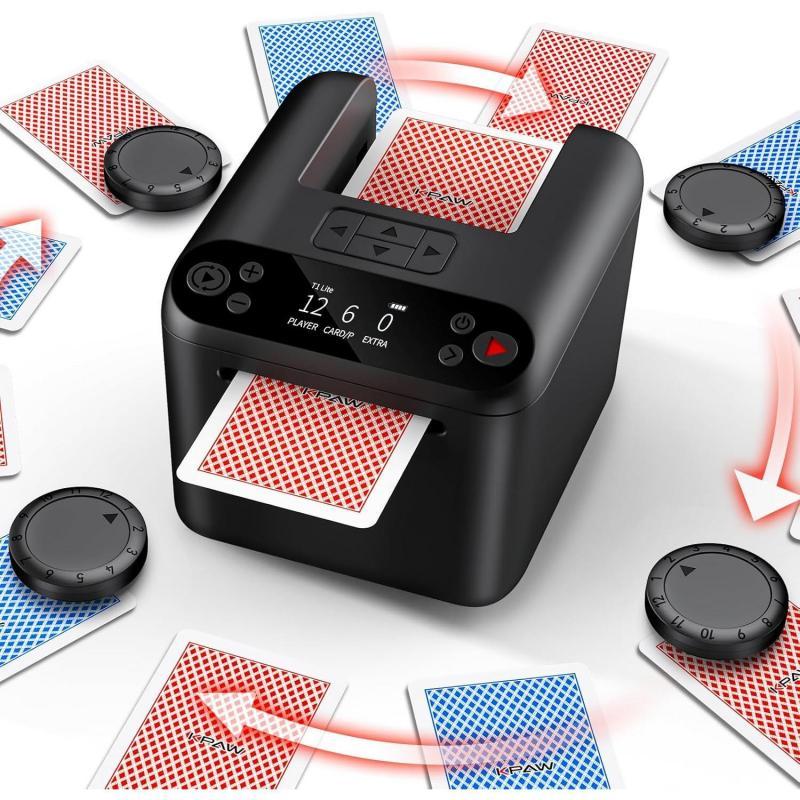 Rechargeable Automatic Card Dealer (1-3 Decks) – Perfect for Texas Hold'em, Blackjack, Bridge, and Family Game Night