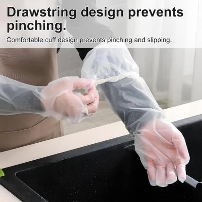 10Pairs Long Gloves for Cleaning - Extra Long Disposable Cleaning Gloves 23.6 Inches Reusable Long Sleeve Gloves Waterproof for Kitchen Cooking Household Dishwashing