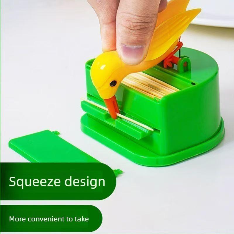 Bird Toothpick Holder Box – Fully Automatic Children's Toy, Creative Bird Pecking Smart Toothpick Dispenser, High-Quality Material, Odor-Free