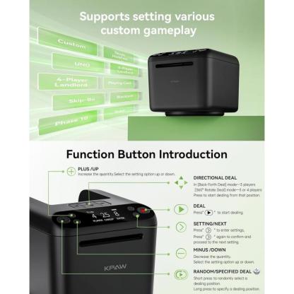 Rechargeable Automatic Card Dealer (1-3 Decks) – Perfect for Texas Hold'em, Blackjack, Bridge, and Family Game Night