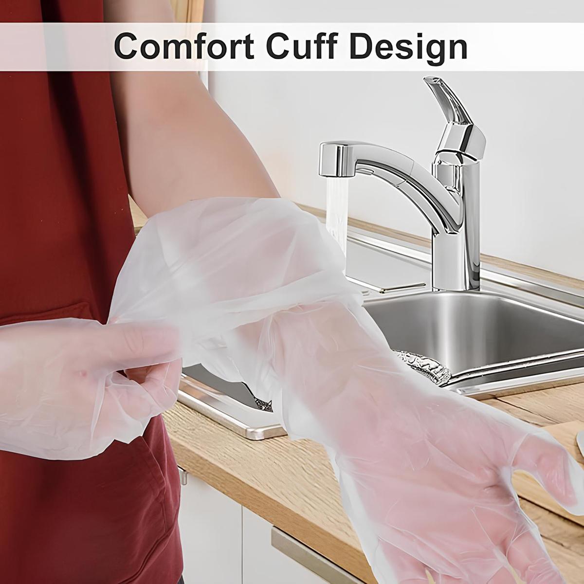 10Pairs Long Gloves for Cleaning - Extra Long Disposable Cleaning Gloves 23.6 Inches Reusable Long Sleeve Gloves Waterproof for Kitchen Cooking Household Dishwashing