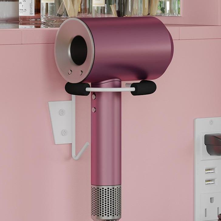 Stainless Steel Hair Dryer Holder Vanity Desk Accessory 2.9 in Side Length 3.15 in Circle Diameter Bathroom Counter Organizer