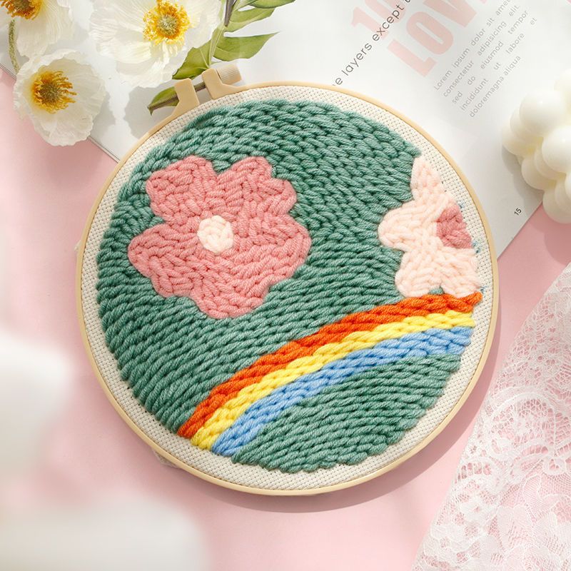 【Free Tool Kit Included】Home-Style DIY Embroidery Cross-Stitch Kit — Includes Cotton Fabric, Pattern Chart, Needles, Threads, and More.Comes with Free Embroidery Tutorials and Features Designs Perfect for Home Décor