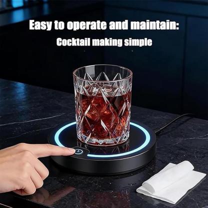 Smart Coaster Cocktail Machine| Portable LED Light Ring| USB-Powered| 12.7cm Diameter, 2.2cm Height