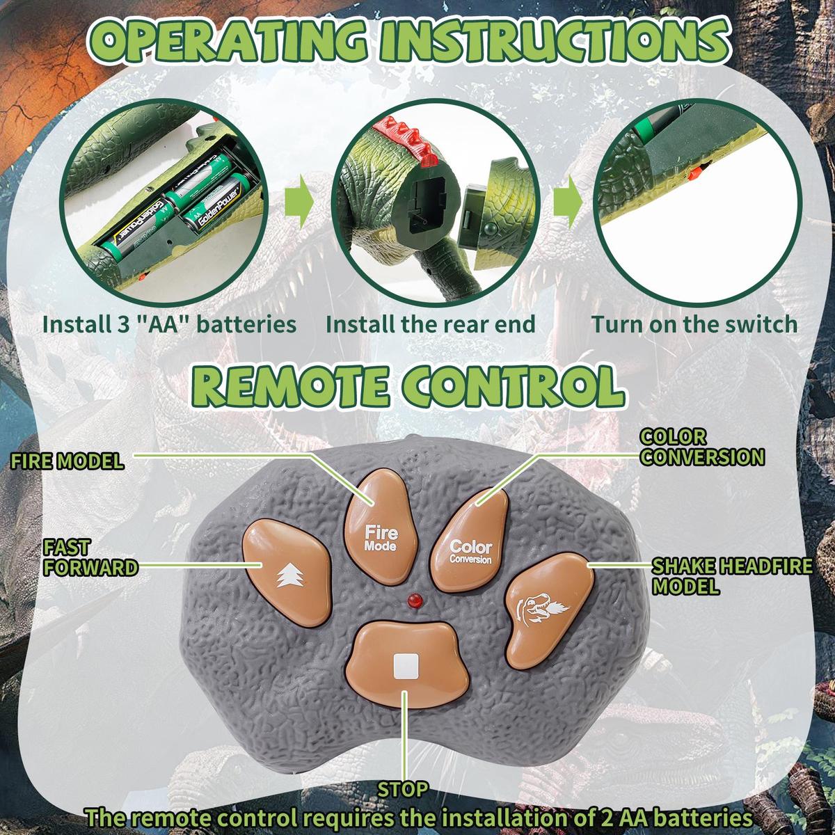 Remote Control T-Rex Dinosaur RC Dinosaur Toy for Kids with Lights, Mist Spray & Realistic Sounds Perfect Gift for Boys