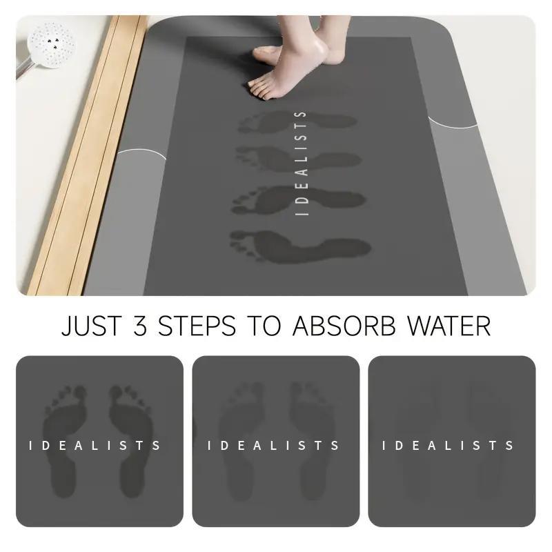 Bathroom Mat – Premium Quick-Dry, Ultra-Absorbent, Thin Diatomite Bath Mat