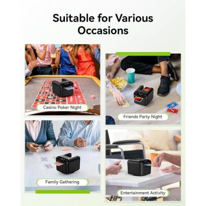 Rechargeable Automatic Card Dealer (1-3 Decks) – Perfect for Texas Hold'em, Blackjack, Bridge, and Family Game Night