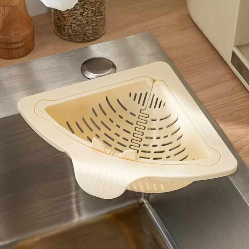 2PCS Triangular Draining Basket| Kitchen Filter Net Storage Rack| Strainer for Vegetables, Fruits, and Rice Residue