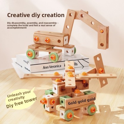 158-Pcs Kids' Educational Pretend Play Repair Tool Kit – STEM Building Toys with Screwdrivers and Nuts(with Electric Drill)